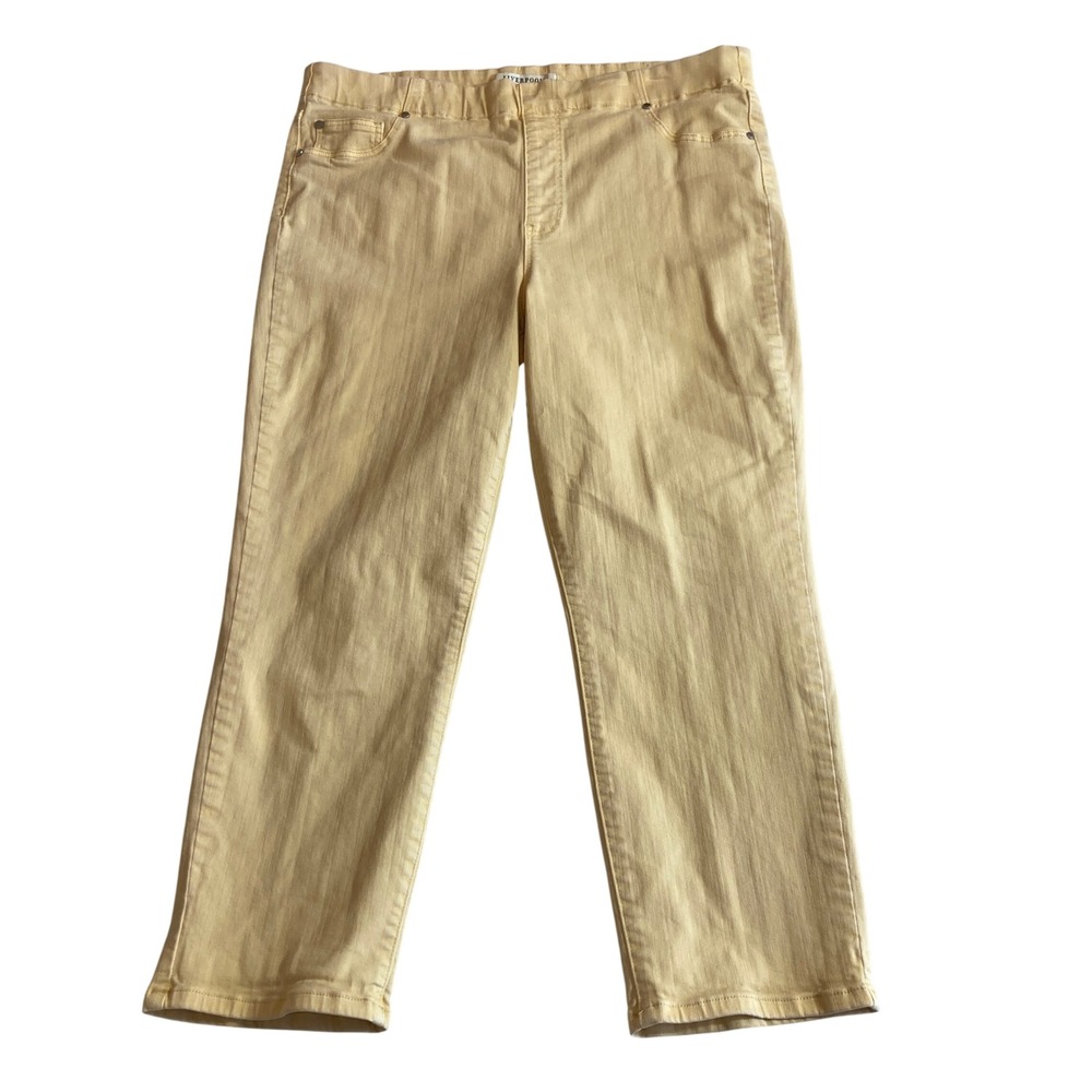 Liverpool Los Angeles Jeans 16/33 Yellow Pull On Cropped Casual XM7065F81‎